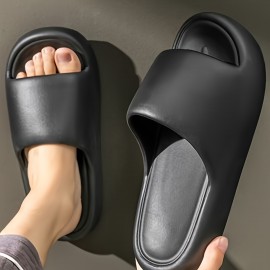Men's Solid Color EVA Slides, Casual Non Slip Slippers, Open Toe Shoes For Indoor Outdoor Beach Shower