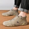Men's Lace-up Sneakers - Casual Walking Shoes - Comfortable And Breathable - Mid Top