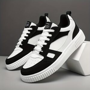Men's Color Block Trendy Skate Shoes, Wear-resistant Non-Slip Sneakers, Men's Footwear