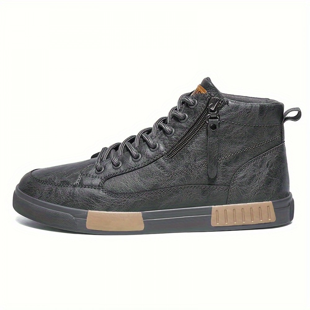 Men's Trendy Skate Shoes, Comfy Non Slip Lace Up Street Style Casual Sneakers For Men's Outdoor Activities - Image 2