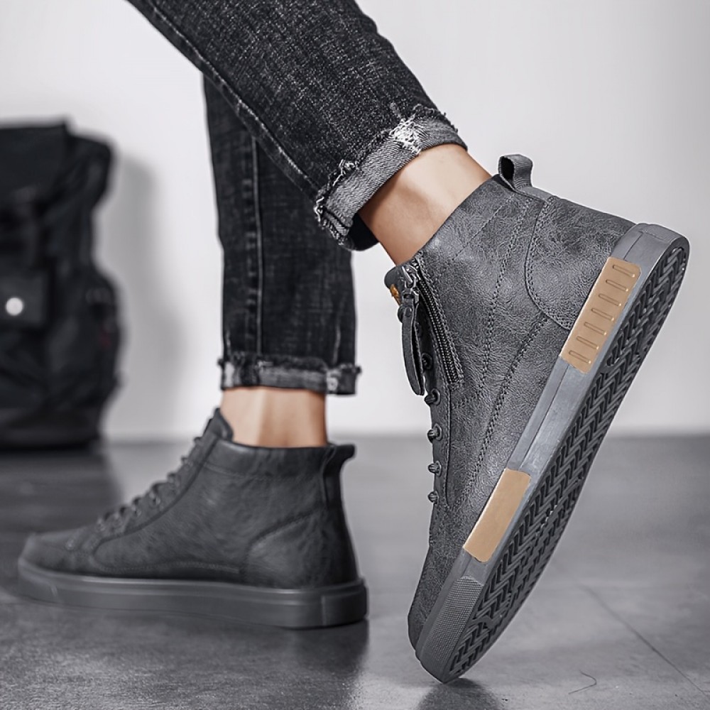 Men's Trendy Skate Shoes, Comfy Non Slip Lace Up Street Style Casual Sneakers For Men's Outdoor Activities - Image 5