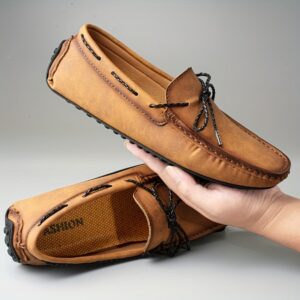 Men's Casual Comfy Slip On Loafer Shoes, Casual Lightweight Anti-skid Rubber Sole Flat Driving Shoes